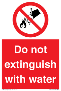 Do not extinguish with water